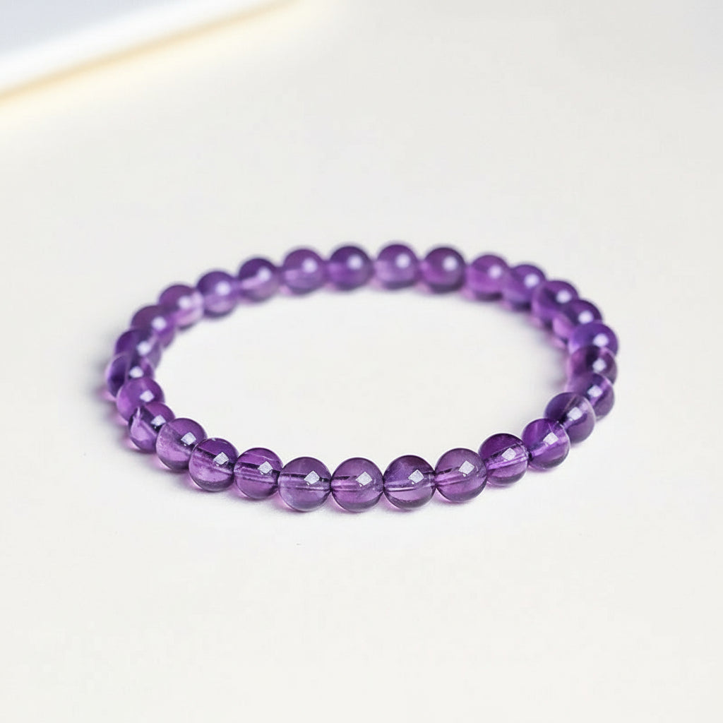 Natural Dreamy Amethyst Bead Bracelet