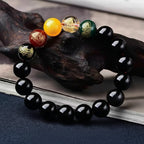 Obsidian Color-Changing Gold Sand Pixiu Wealth Bracelet