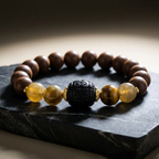Clear Path Herbal Incense Bead Yellow Phantom Quartz Luck Protection Hui Pattern Bracelet
