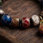 Incense-Ash Glass Pixiu Purification Protection Wealth Beaded Bracelet