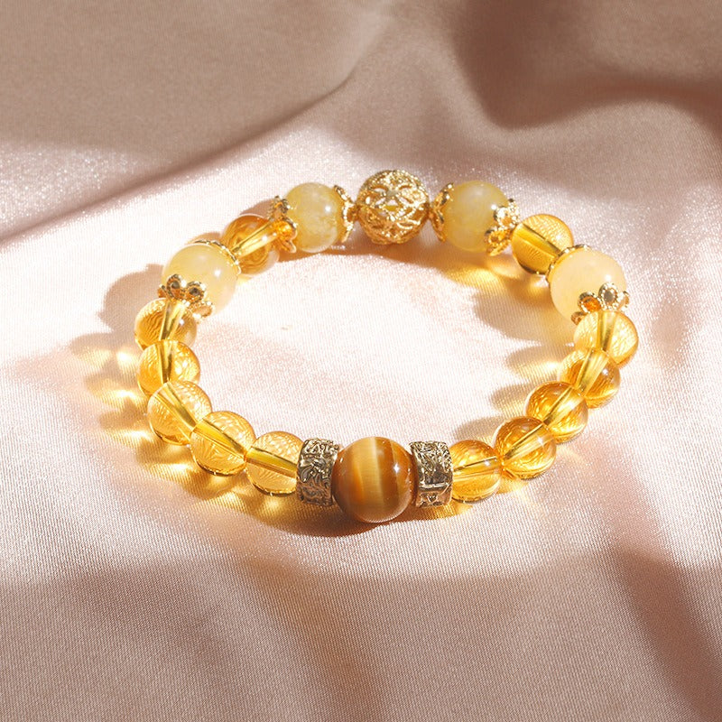 Golden Rutilated Quartz & Citrine Wealth-Attracting Bracelet