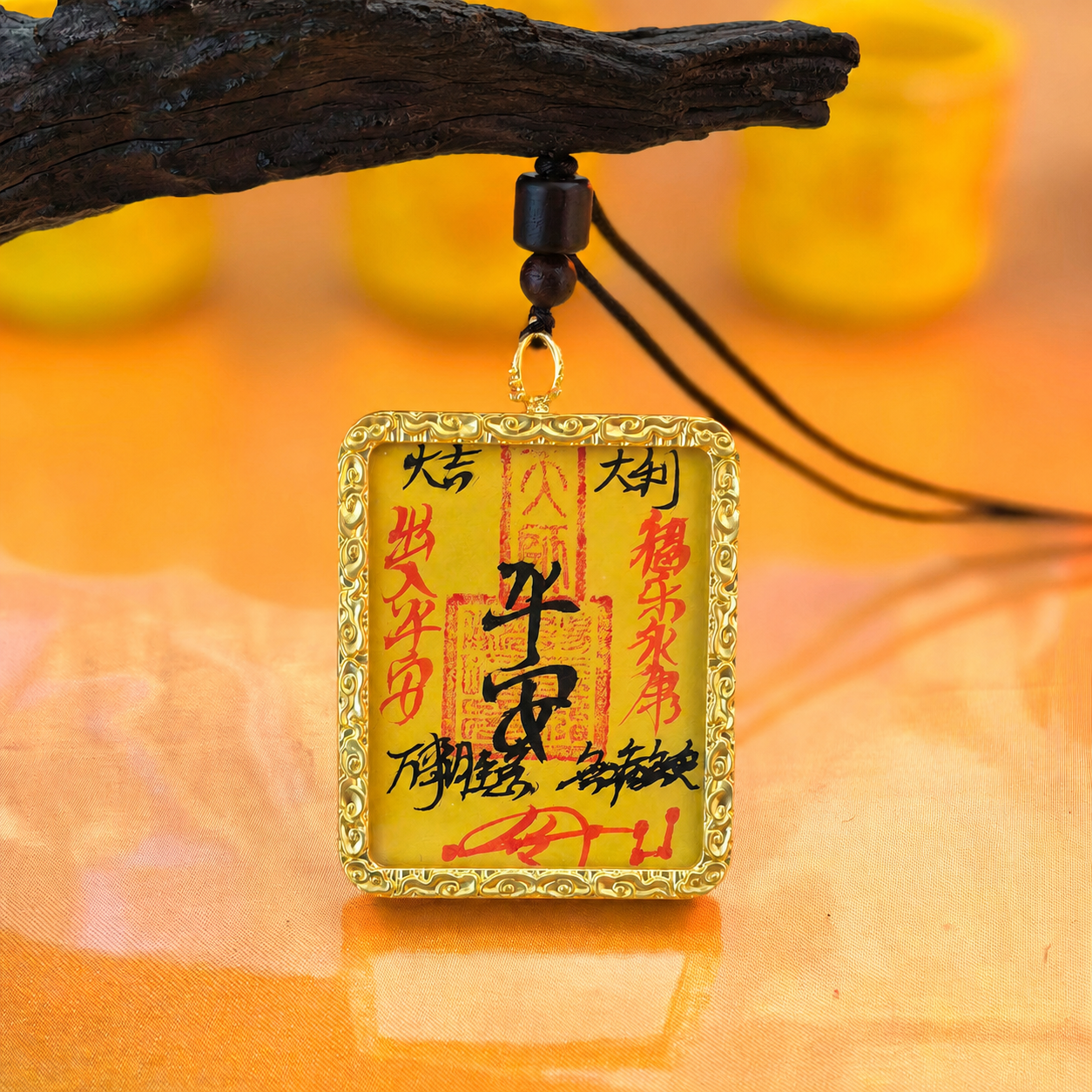 Handcrafted Taoist Fulu Talisman Pendant Necklace