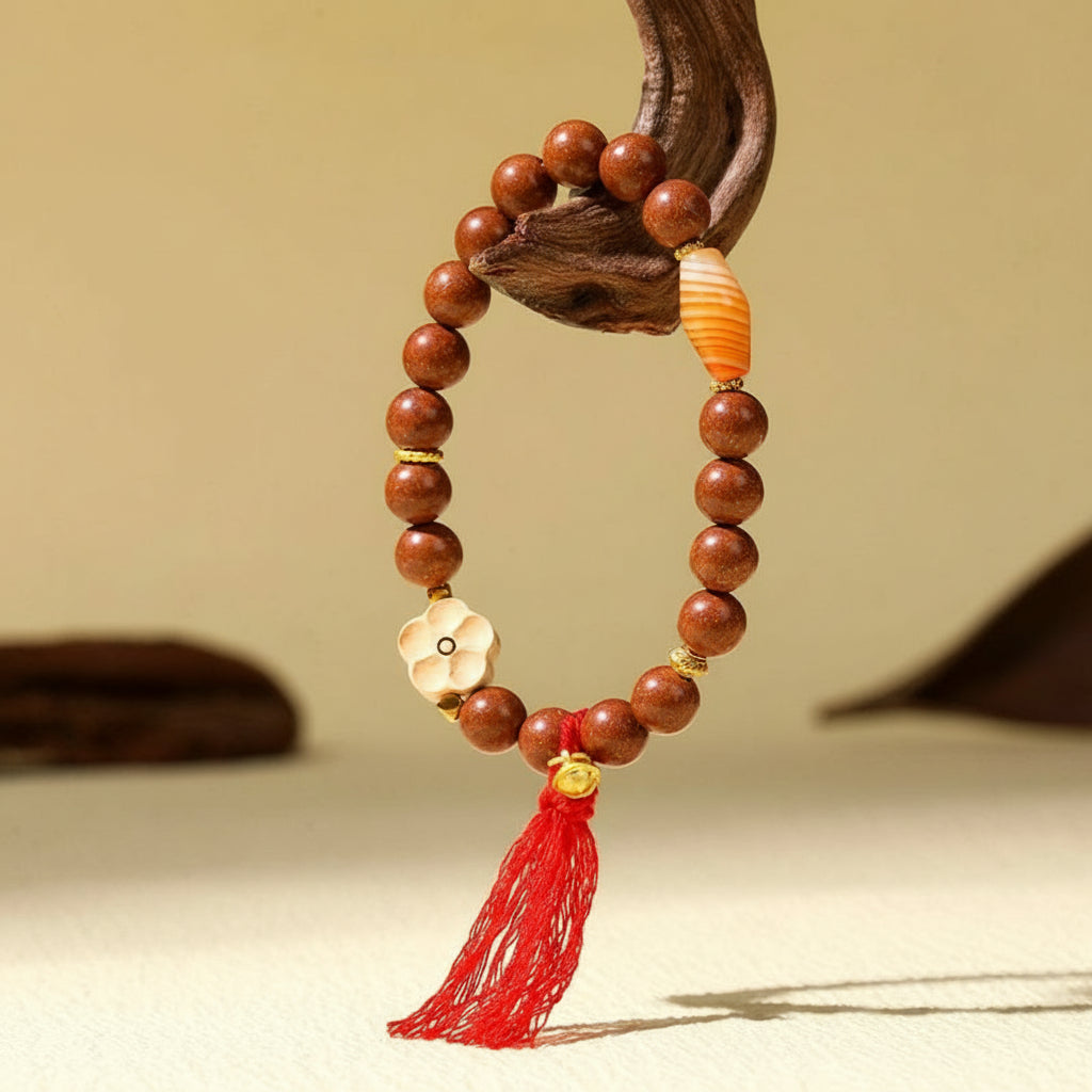 Dzi Bead Plum Blossom Incense Bracelet