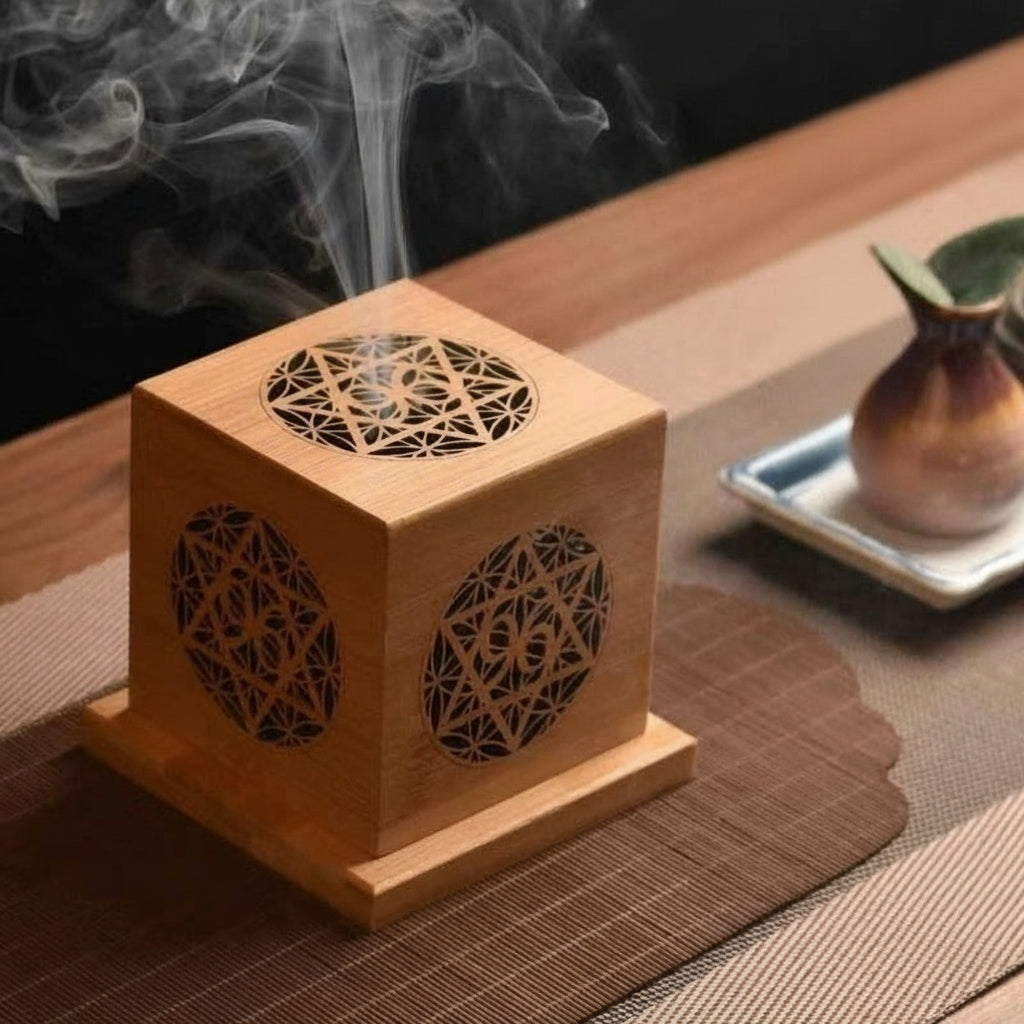 Crystal Purification Wooden Magnetic Cedar Incense Box