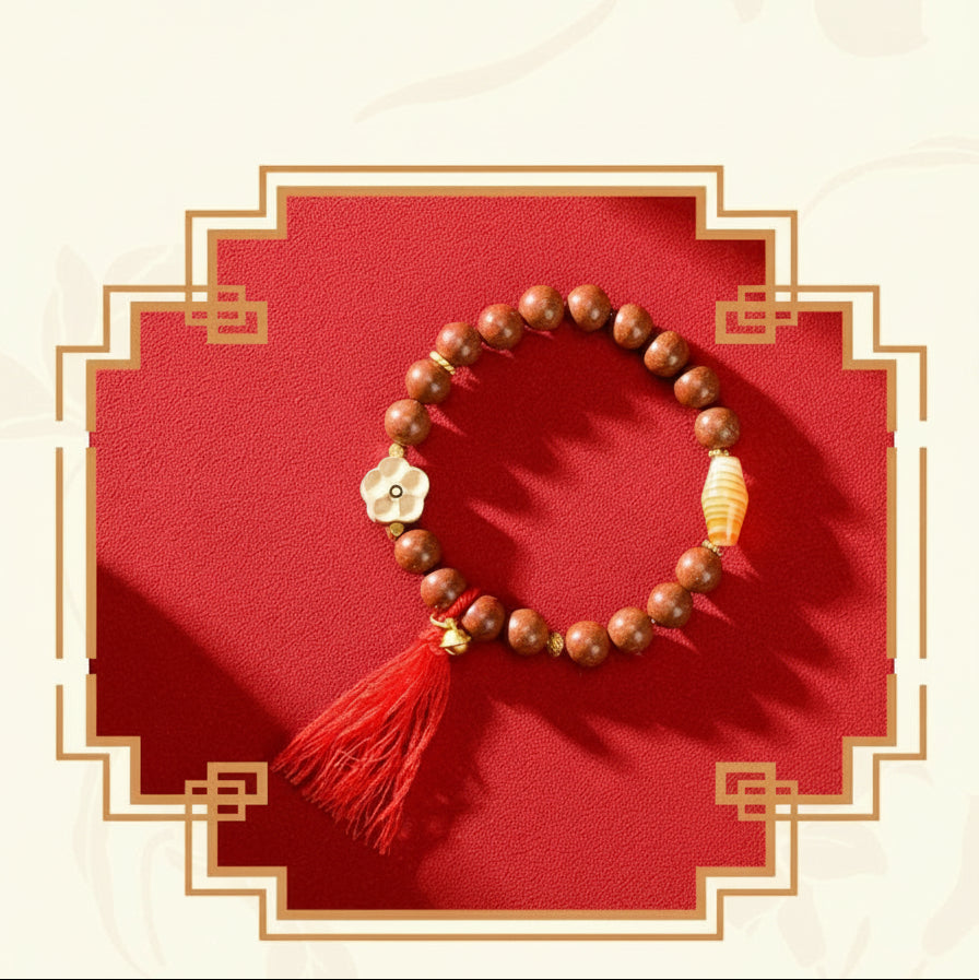 Dzi Bead Plum Blossom Incense Bracelet