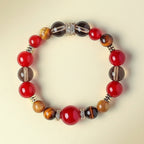 Natural Yellow Topaz & Tiger Eye Crystal Bead Bracelet