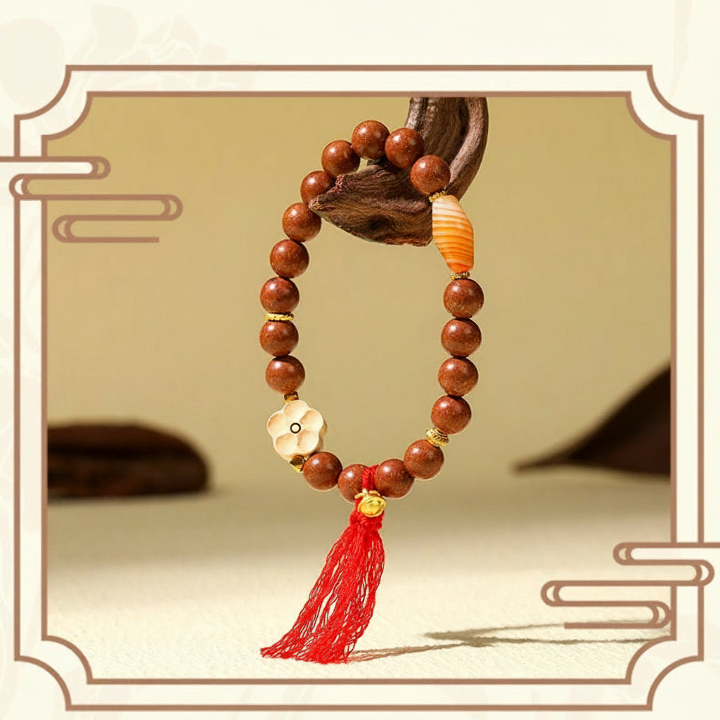 Dzi Bead Plum Blossom Incense Bracelet