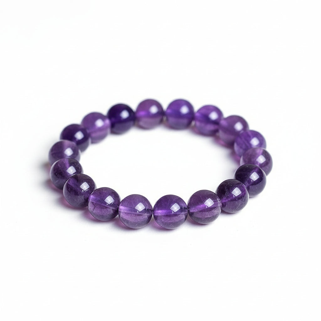 Natural Dreamy Amethyst Bead Bracelet