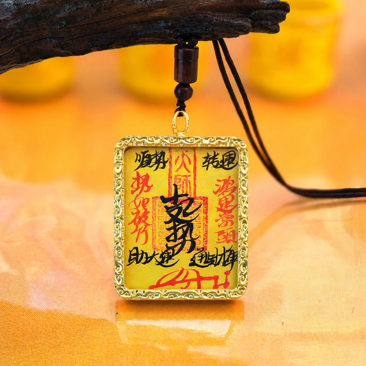 Handcrafted Taoist Fulu Talisman Pendant Necklace