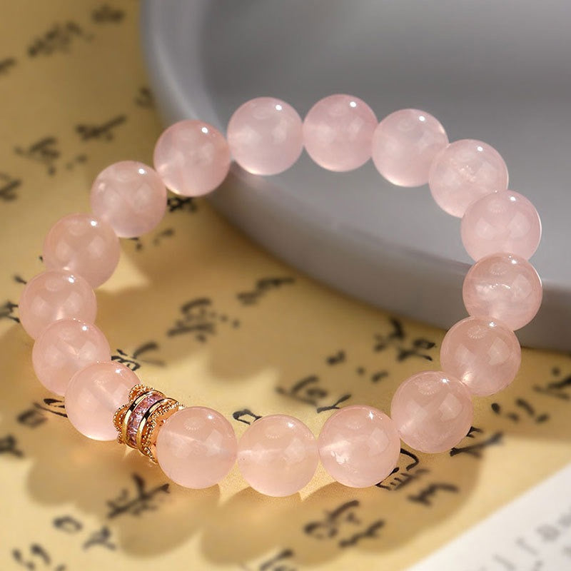 Madagascar Rose Quartz Women’s Artisan Bead Bracelet