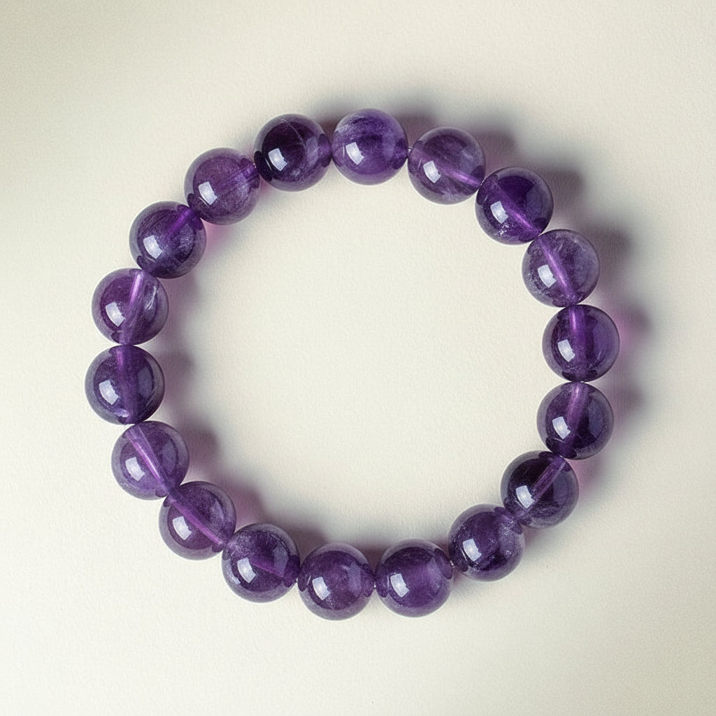 Natural Dreamy Amethyst Bead Bracelet