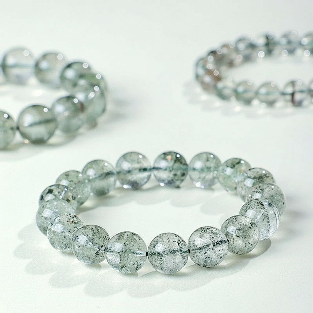 Natural Green Phantom Quartz Beaded Bracelet
