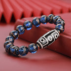 Sacred Ash Glaze Ancient-Style Multigem Nine-Eyed Dzi Bracelet