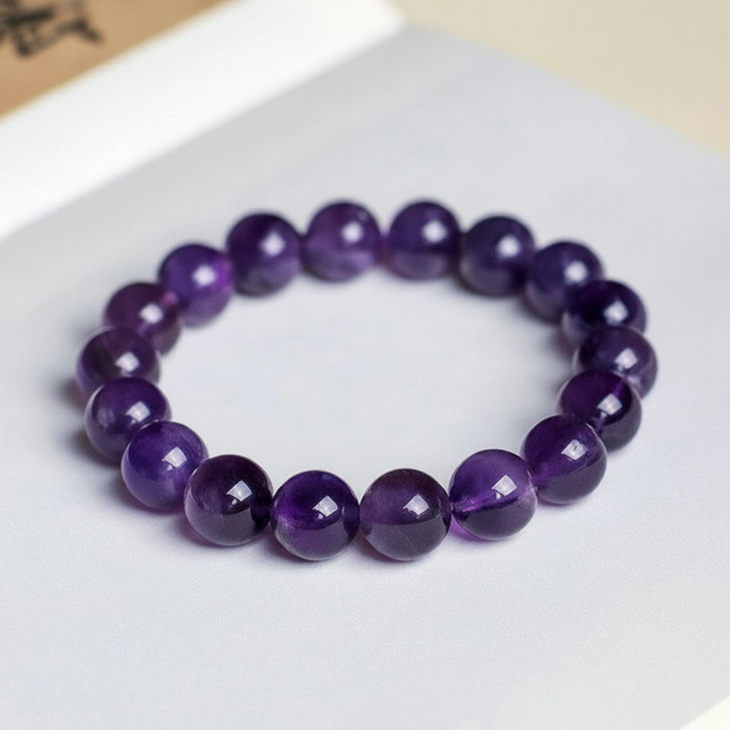 Natural Dreamy Amethyst Bead Bracelet