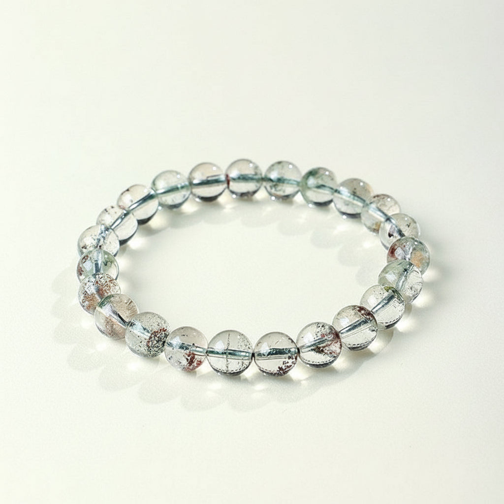 Natural Green Phantom Quartz Beaded Bracelet
