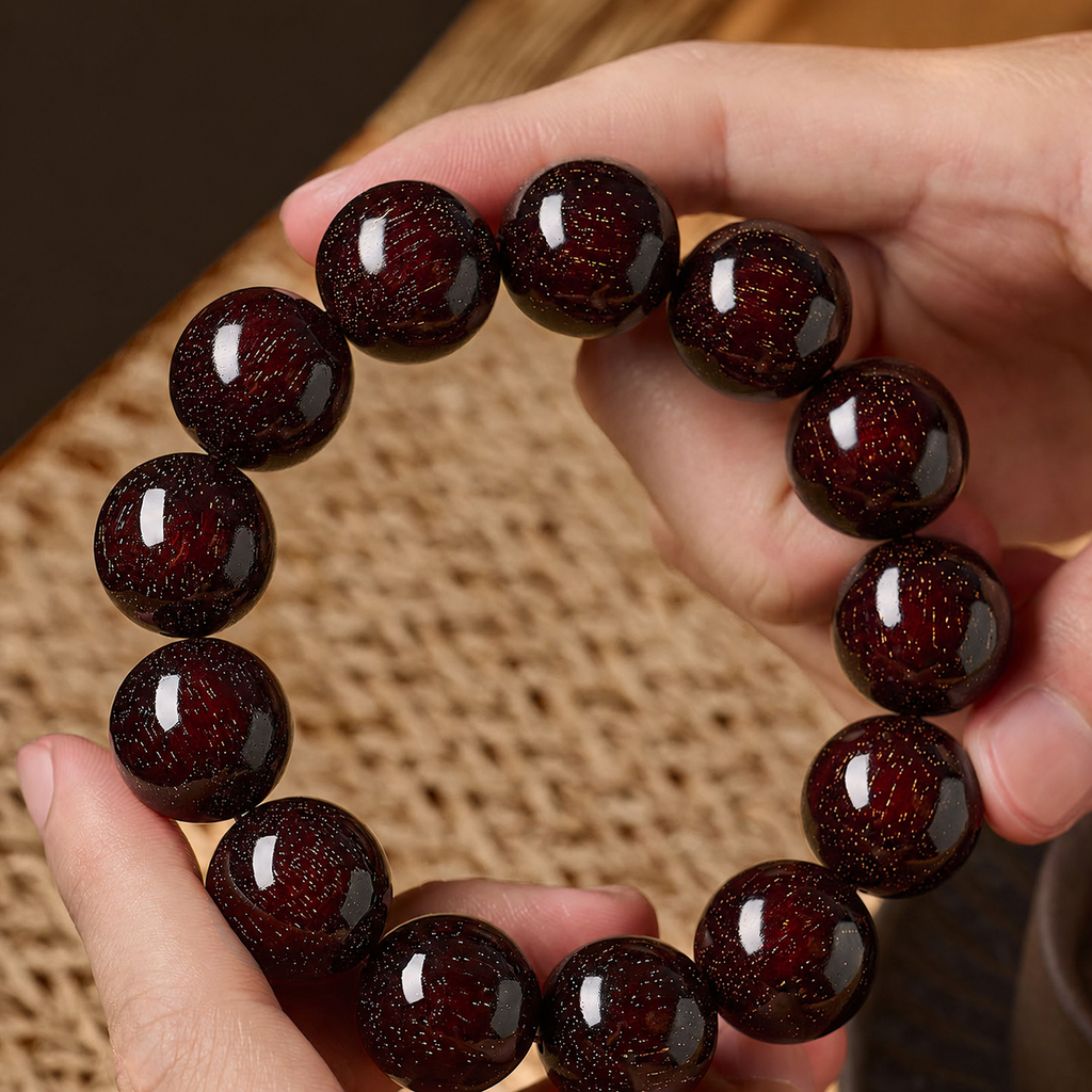 Natural Zitan Red Sandalwood Grounding Bracelet