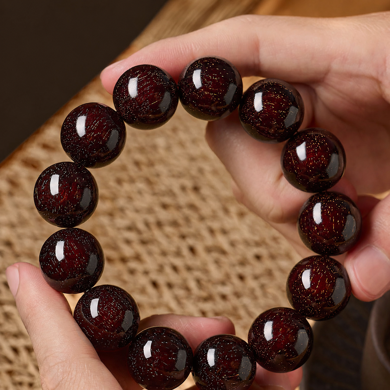 Natural Zitan Red Sandalwood Grounding Bracelet