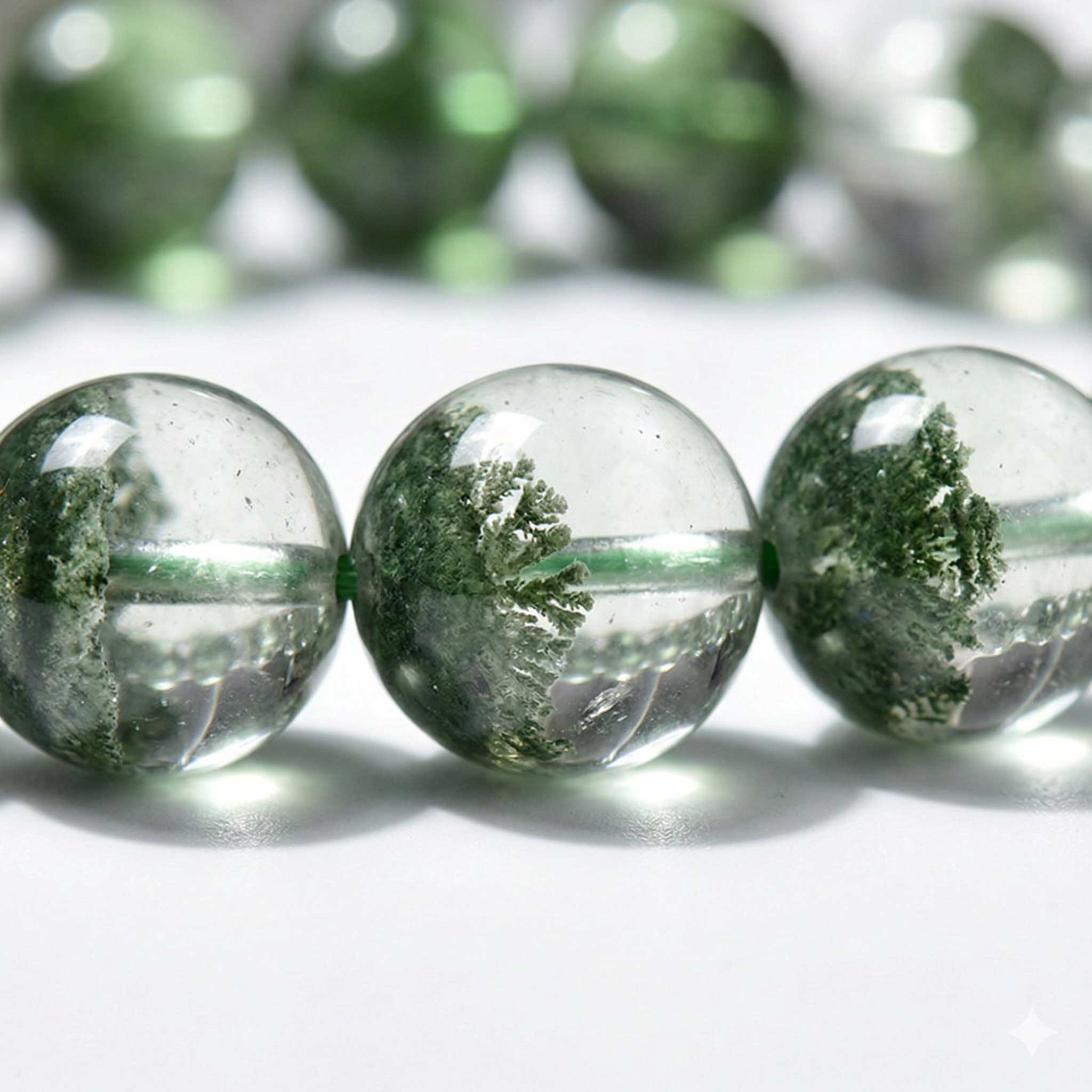 Green Phantom Quartz Golden Rutilated Quartz Career Growth Confidence Momentum Bracelet
