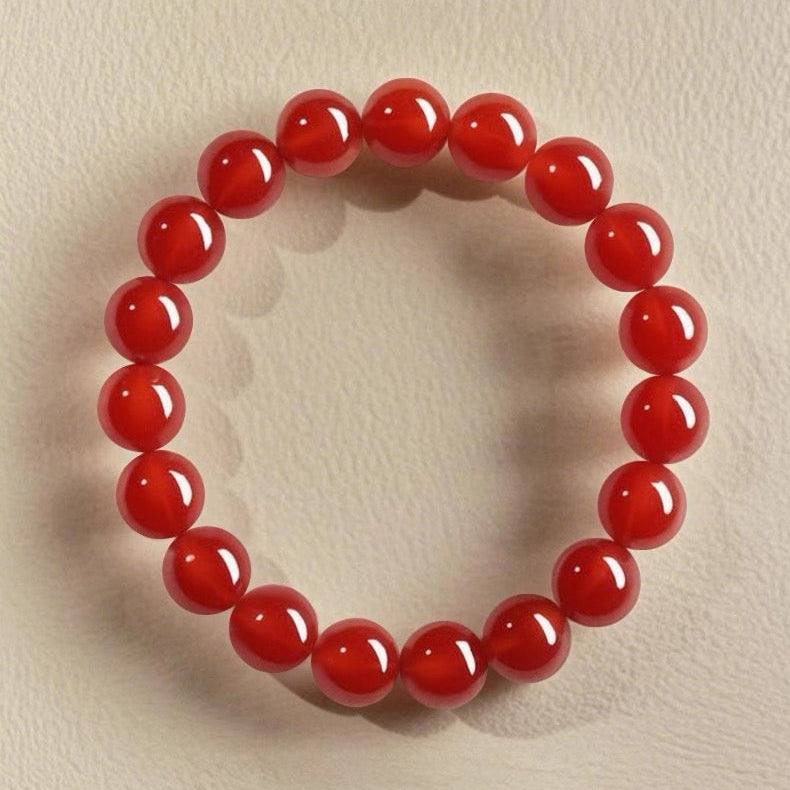 Red Agate Vitality & Protection Beaded Bracelet