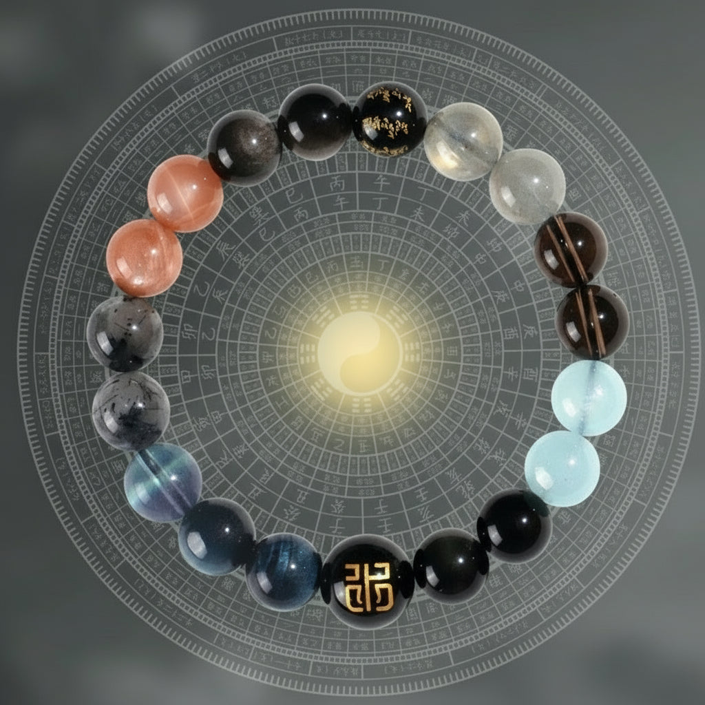 Natural Citrine Wealth-Attracting Five-Element Multigem Bracelet