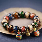 Incense-Ash Glass Pixiu Purification Protection Wealth Beaded Bracelet