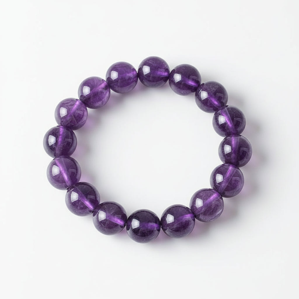 Natural Dreamy Amethyst Bead Bracelet