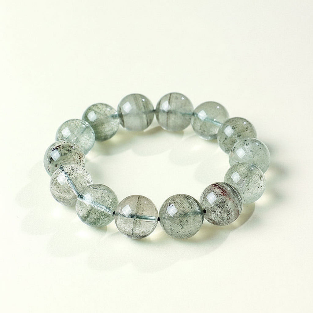 Natural Green Phantom Quartz Beaded Bracelet