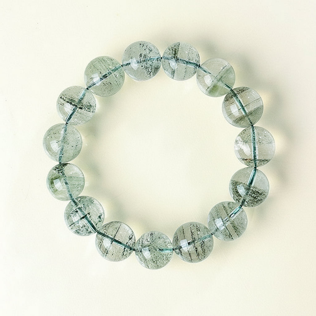 Natural Green Phantom Quartz Beaded Bracelet