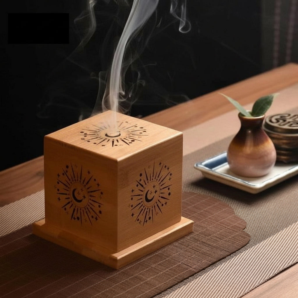 Crystal Purification Wooden Magnetic Cedar Incense Box