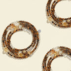 Tiger Eye, Agarwood & Yellow Topaz Vintage Art-Inspired Necklace