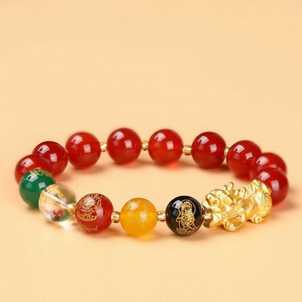 Obsidian Color-Changing Gold Sand Pixiu Wealth Bracelet