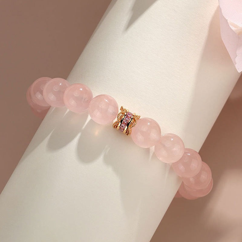 Madagascar Rose Quartz Women’s Artisan Bead Bracelet