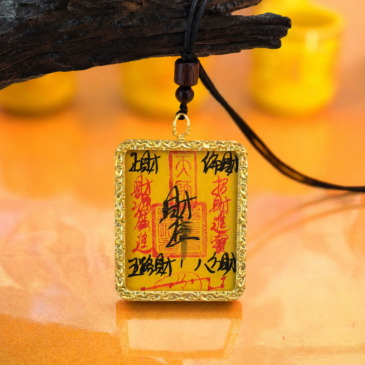 Handcrafted Taoist Fulu Talisman Pendant Necklace