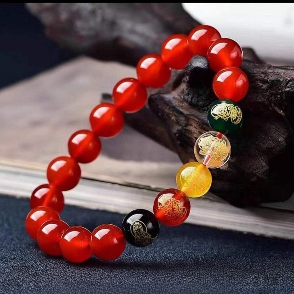 Obsidian Color-Changing Gold Sand Pixiu Wealth Bracelet