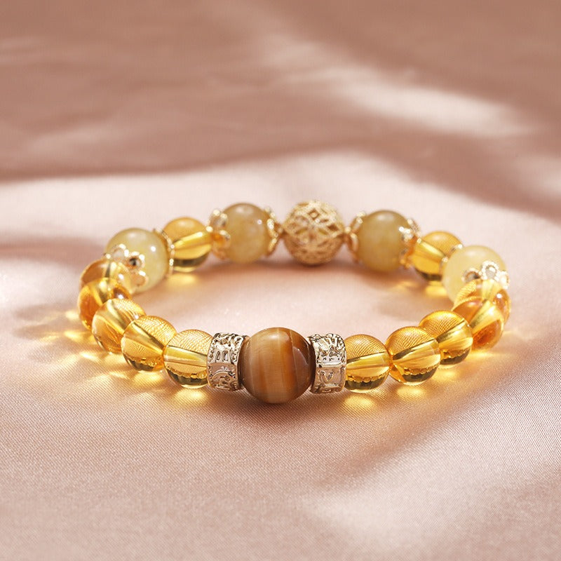 Golden Rutilated Quartz & Citrine Wealth-Attracting Bracelet