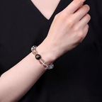 Natural Clear Quartz Zodiac Guardian Transfer-Bead Bracelet