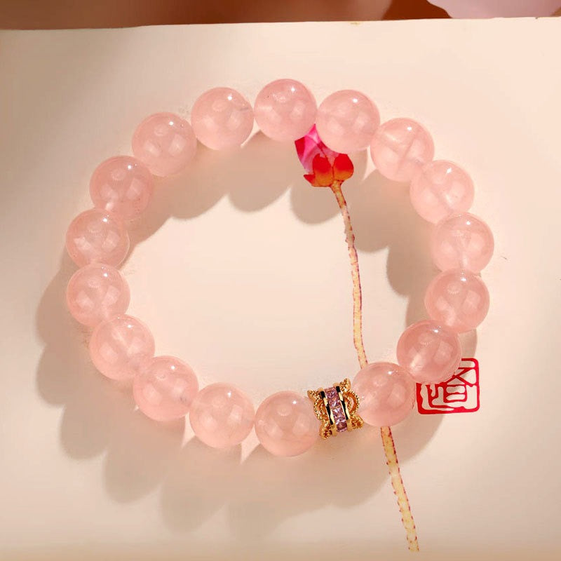Madagascar Rose Quartz Women’s Artisan Bead Bracelet