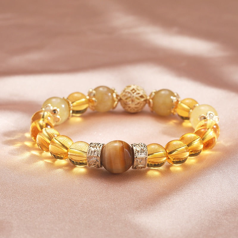 Golden Rutilated Quartz & Citrine Wealth-Attracting Bracelet