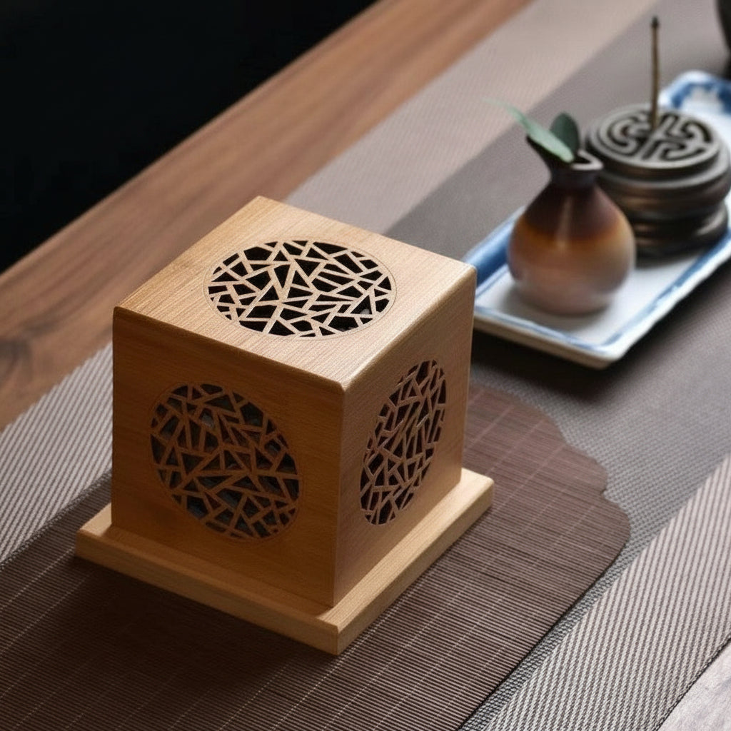 Crystal Purification Wooden Magnetic Cedar Incense Box