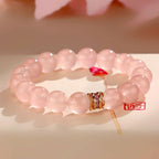 Madagascar Rose Quartz Women’s Artisan Bead Bracelet
