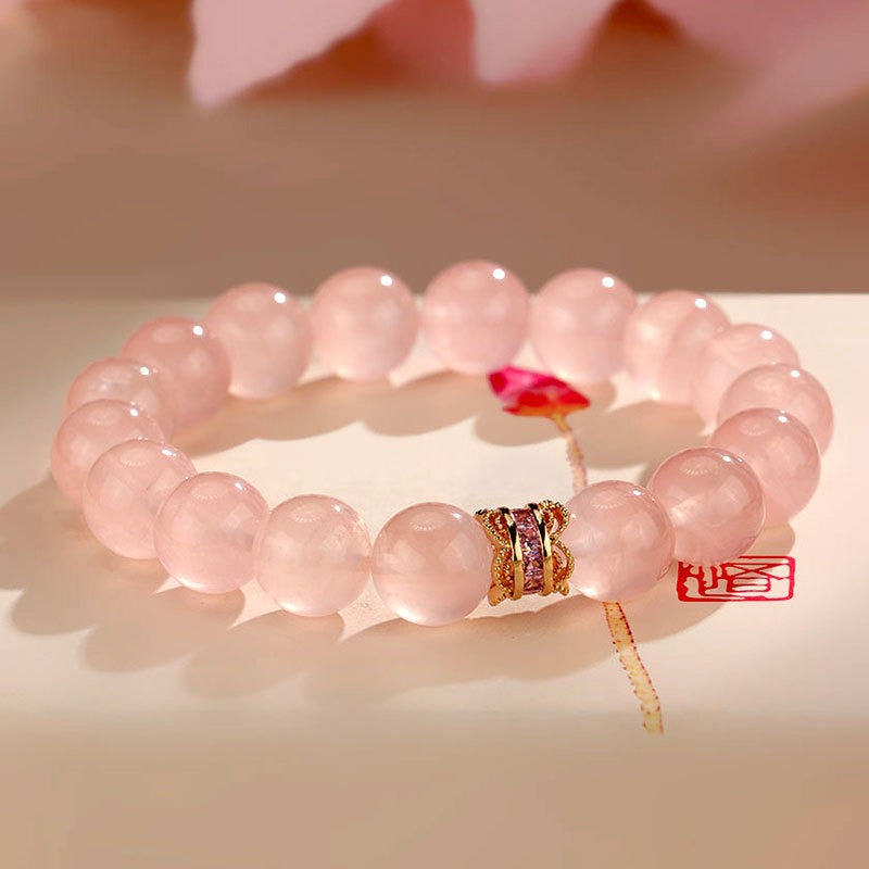 Madagascar Rose Quartz Women’s Artisan Bead Bracelet