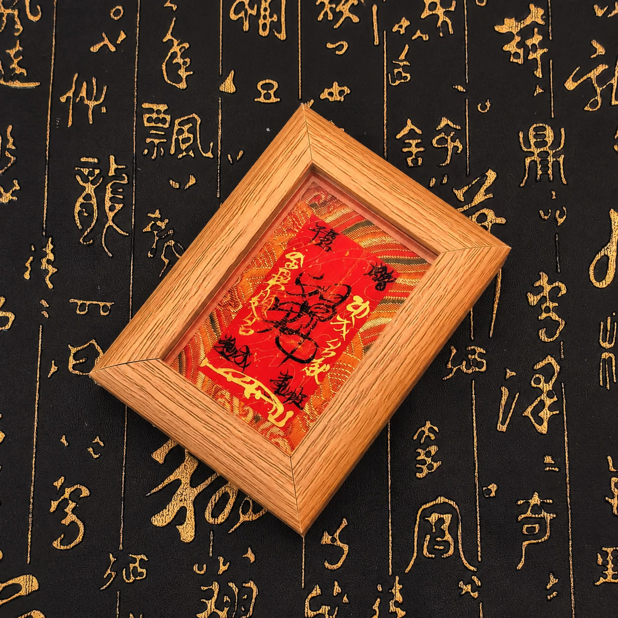 Handcrafted Framed Taoist Fulu Display Ornament