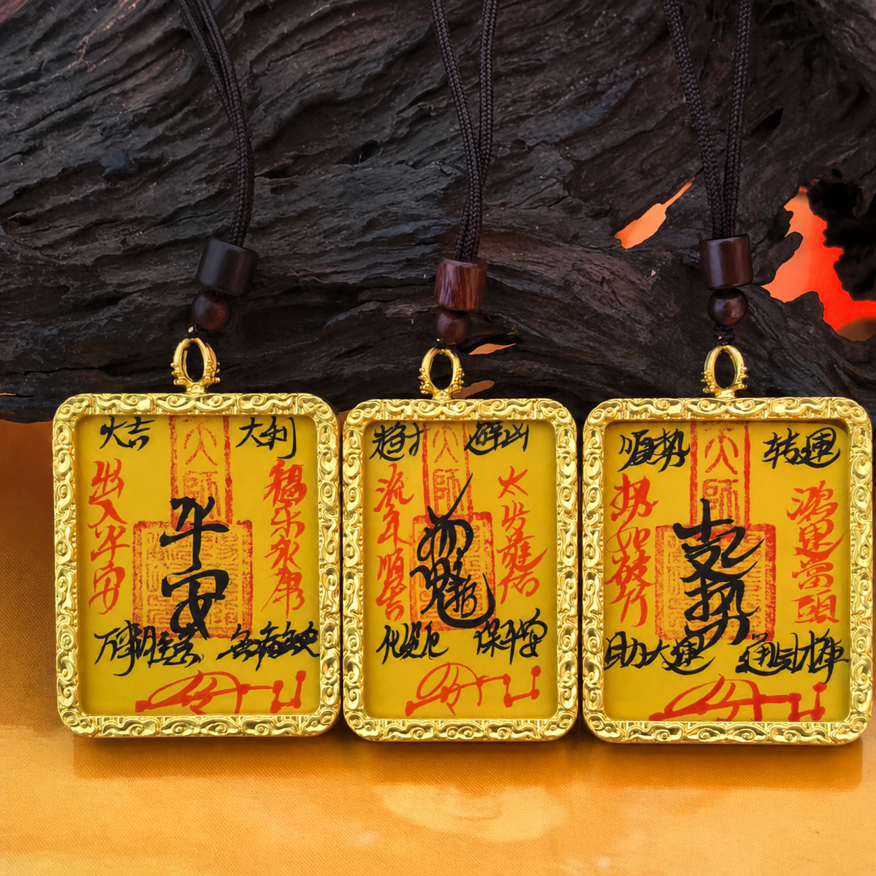 Handcrafted Taoist Fulu Talisman Pendant Necklace