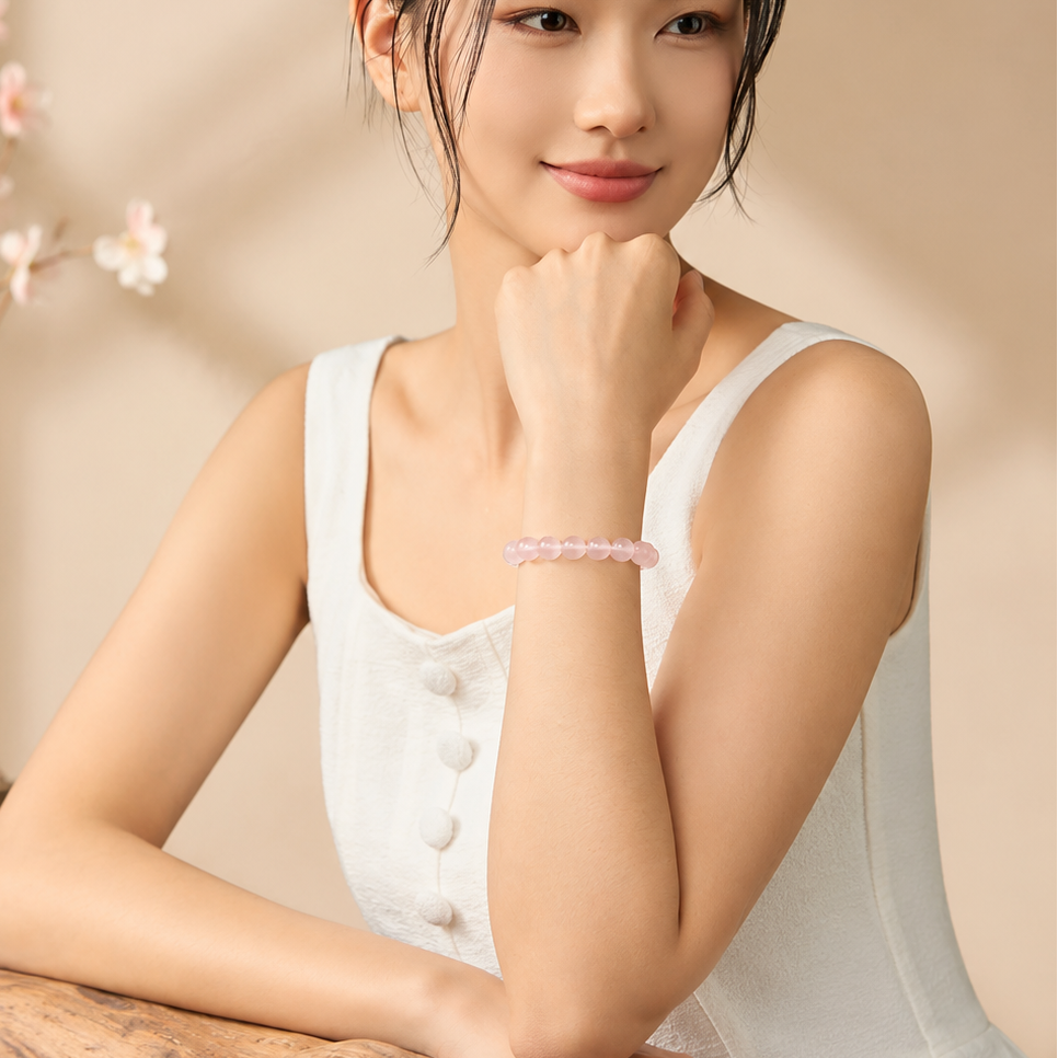 Rose Quartz Love & Self-Love Beaded Bracelet