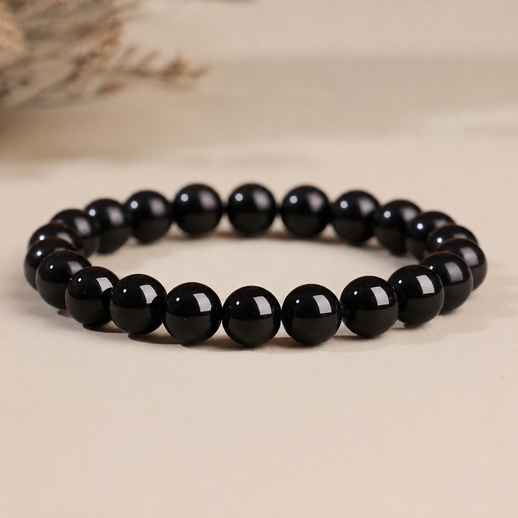 Natural Black Obsidian Protection & Grounding Bracelet