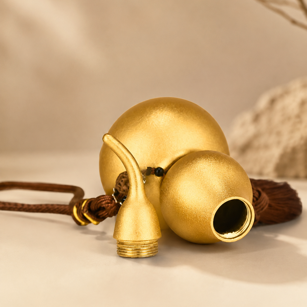 Brass Blessing Gourd Hanging Ornament with Tassel – Protection, Prosperity & Harmony