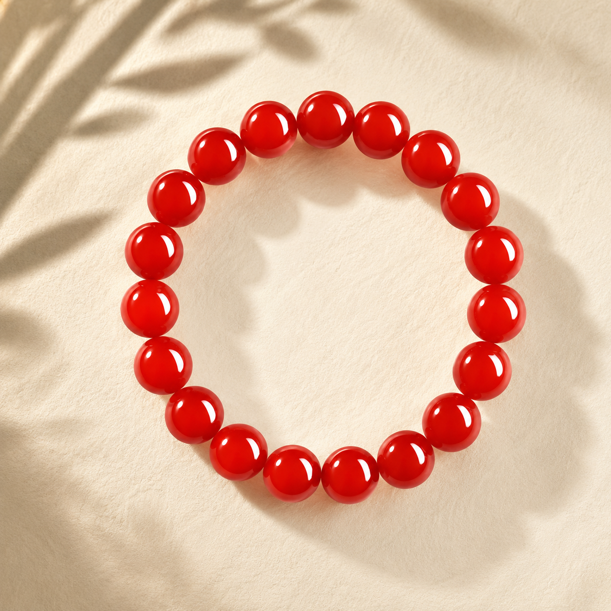 Red Agate Vitality & Protection Beaded Bracelet