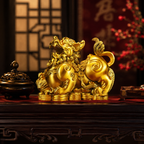Brass Pixiu Wealth Guardian Pair – Prosperity & Protection Feng Shui Ornament