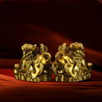 Brass Pixiu Wealth Guardian Pair – Prosperity & Protection Feng Shui Ornament