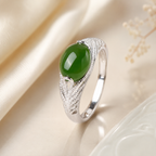 Green Gemstone Renewal & Opportunity Ring in S925 Sterling Silver